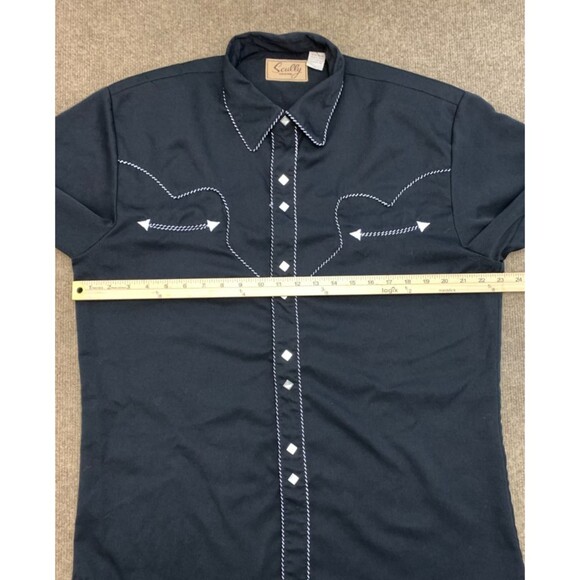 Scully Shirt Mens M Western Long Sleeve Embroidered Diamond Snap Cowboy - Picture 5 of 8